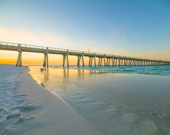 Navarre Beach Pier Canvas Print: Florida Sunrise Photography