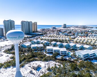 Château d'eau de la plage de Navarre Tempête de neige 2025 - Toile galerie