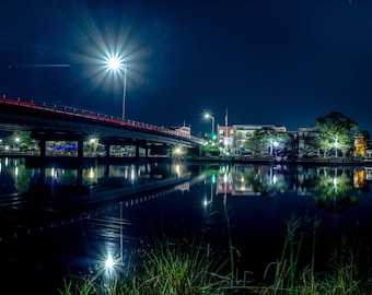 Blackwater River Bridge Canvas Print: Milton Florida Nightscape