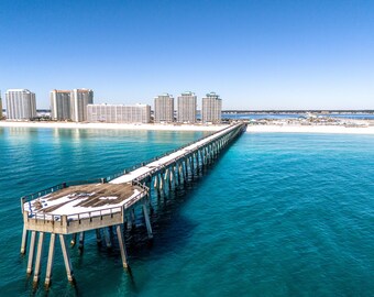 Jetée de Navarre Beach, le secret le mieux gardé de Floride, Panhandle Snow 2025, entre Destin et Pensacola, impression du pont de Navarre, Navarre FL, Floride