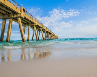 Navarre Beach Pier Canvas Print: Florida Beach Photography
