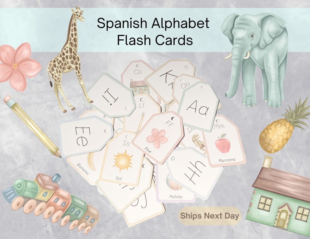 ABC Spanish Flash Cards, Spanish Alphabet Flash Cards - Etsy UK