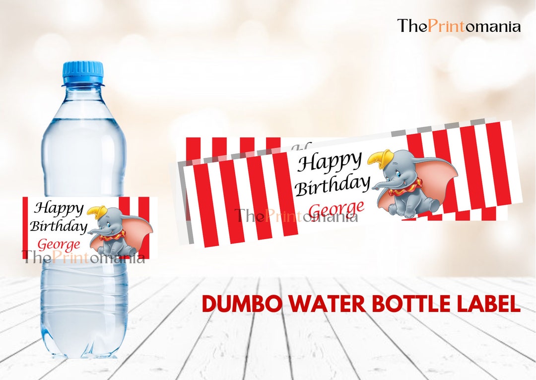 Dumbo Bottle Labels Dumbo Theme Party Supplies Dumbo Etsy