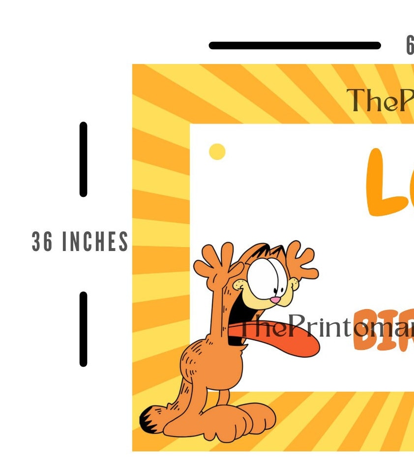 Garfield Birthday Backdrop Garfield Backdrop Banner Garfield Theme Garfield Birthday Backdrop Garfield Backdrop Banner Garfield Theme