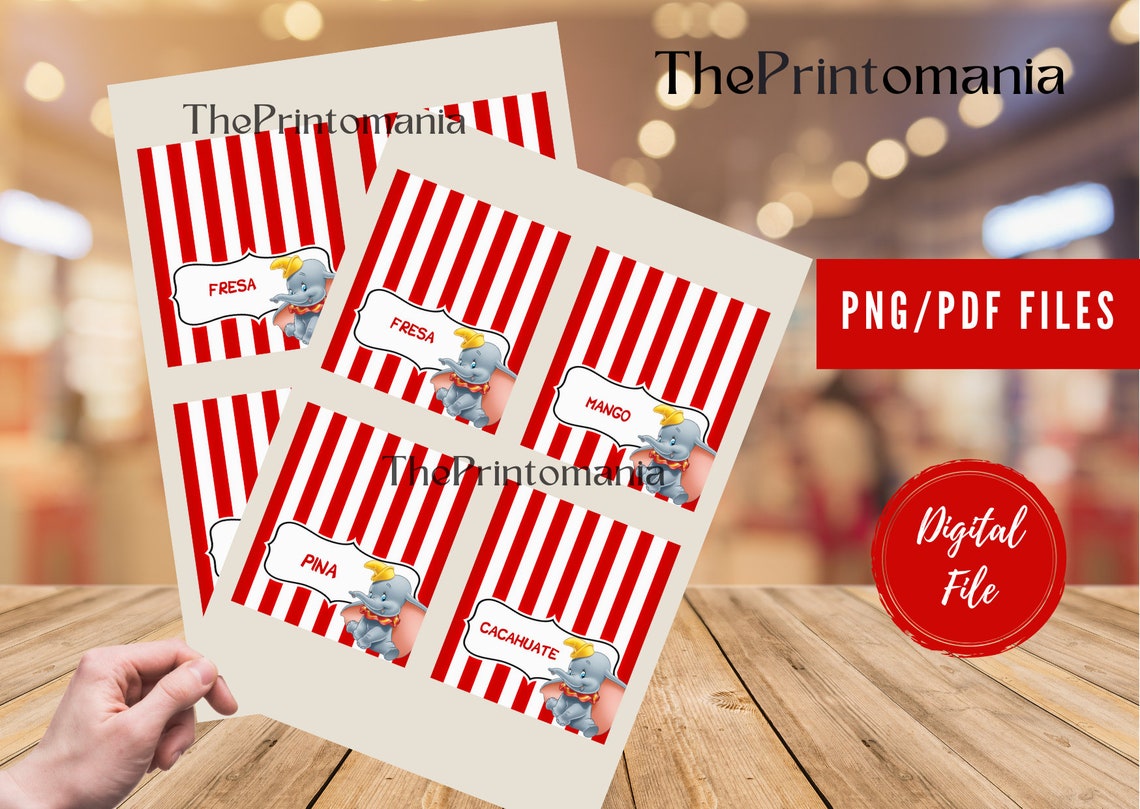 Dumbo Food Tents Labels Dumbo Theme Party Supplies Dumbo Etsy