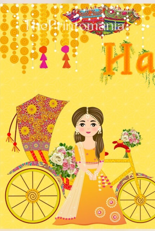 Indian Haldi Ceremony Welcome Sign, Bride&rsquo;s Haldi Welcome Sign Digital