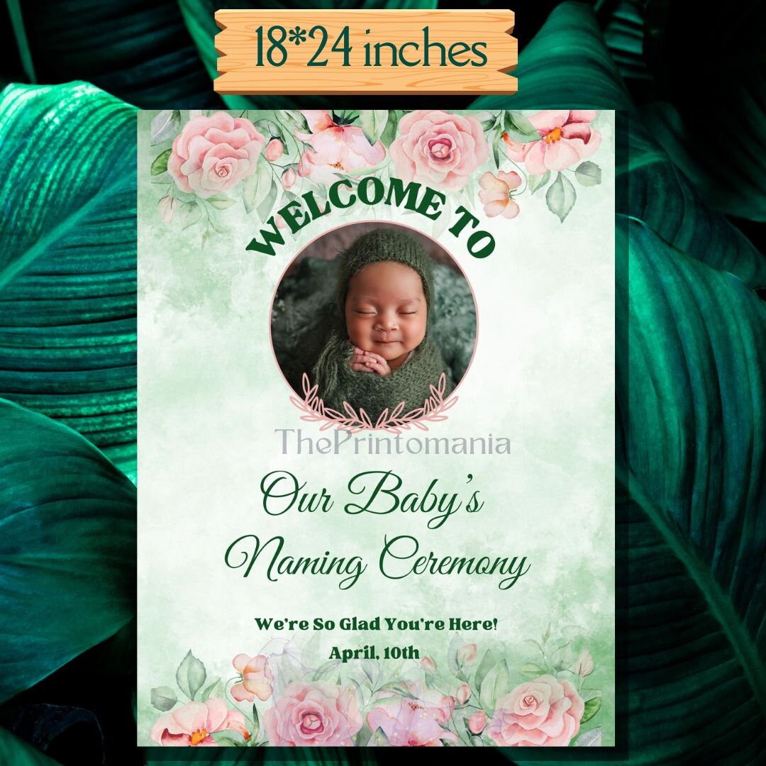 Baby Naming Sign Naming Ceremony Entry Sign Cradle Etsy