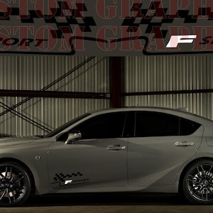 Exclusive Decal Graphic Sticker Door Sport Stripe Kit Compatible with Lexus IS