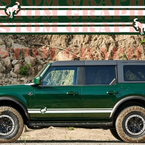 Set of Racing Side Stripes Decal Sticker Graphic Compatible with Ford Bronco