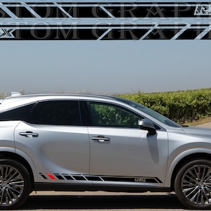 Exclusive Set of Racing Side Stripes Decal Sticker Graphic Compatible with Lexus-RX 2023