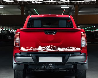 Tailgate Mountains Side Stripe Decal Graphic Sticker Kit Compatible with Nissan Navara Double Cab Pro-4x