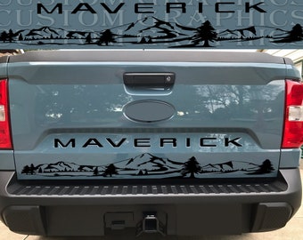 New Tailgate Mountains Decal Graphic Sticker Compatible with Maverick