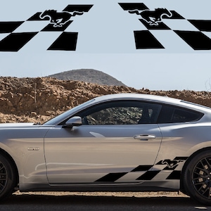 New Side Door Stripe Custom kit Stickers Set Kit Compatible with Ford Mustang