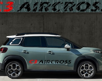 Exclusive Design side stripe sticker logo graphics vinyl high quality Compatible with Citroen C3 Aircross 2022