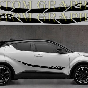 Porte latérale de décalque d'autocollant de sport exclusif de 2 couleurs pour Toyota C-HR GR Sport 2021