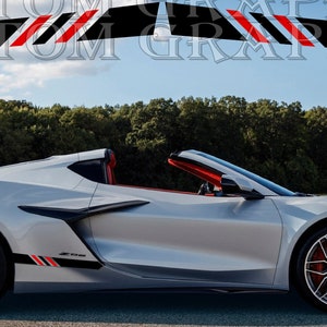 Corvette Z06 2023: Racing Side Stripes Decal Sticker Set