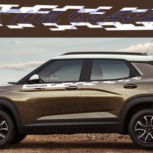 New Set of Racing Side Stripes Decal Sticker Graphic Compatible with Chevrolet Trailblazer