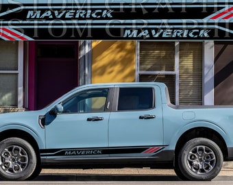 Pair of Sport Side Stripes Decal Sticker Vinyl Compatible with Ford Maverick