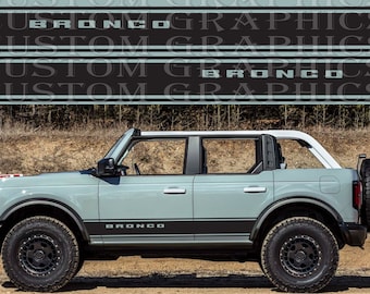 New Best Set of Racing Side Stripes Decal Sticker Graphic Compatible with Ford Bronco Wildtrak