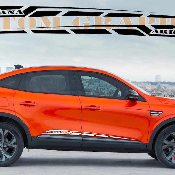 Porte latérale de décalque d'autocollant de sport exclusif de 2 couleurs pour Renault Arkana