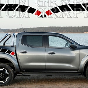 2 colori Nuovo esclusivo Sport Sticker Decal Sportello laterale per Nissan Navara Double Cab Pro-4x