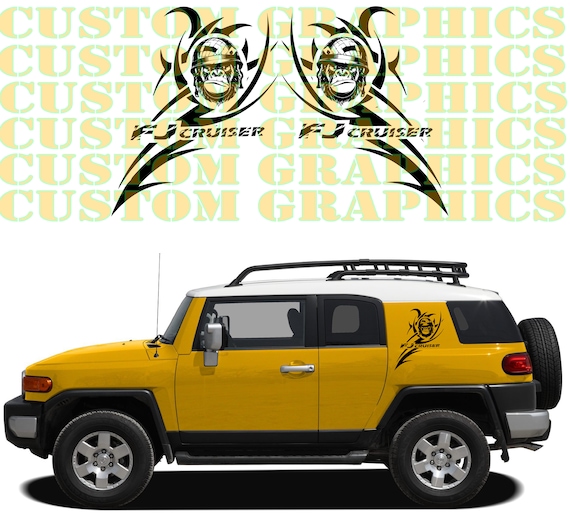 Monkey Style 2x body decals side stripe sticker logo graphics vinyl high  quality Compatible with FJ Cruiser