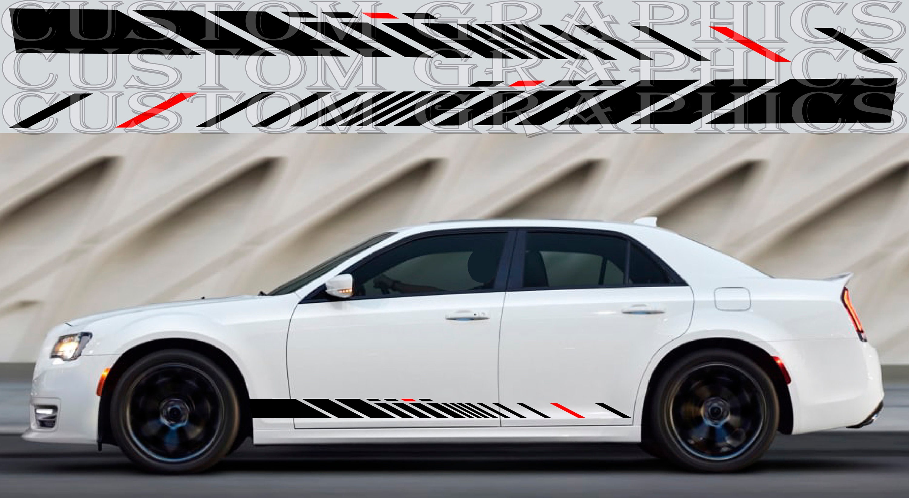 New Decal Graphic Sticker Door Sport Stripe Kit Compatible With