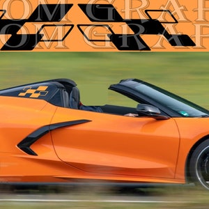 Porte latérale de décalque d'autocollant de sport exclusif de 2 couleurs pour Corvette C8 Stingray