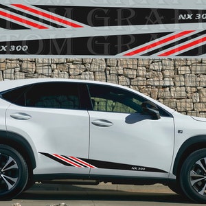 Lexus NX Racing Side Stripes: Car Decal Sticker Graphic (2017-2021)