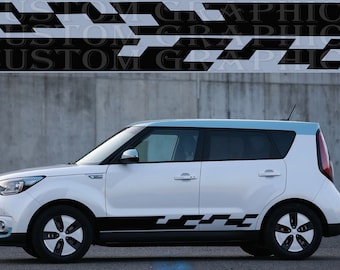 Exclusive 2X Side door stripe vinyl decal graphic sticker Kit Compatible with Kia Soul