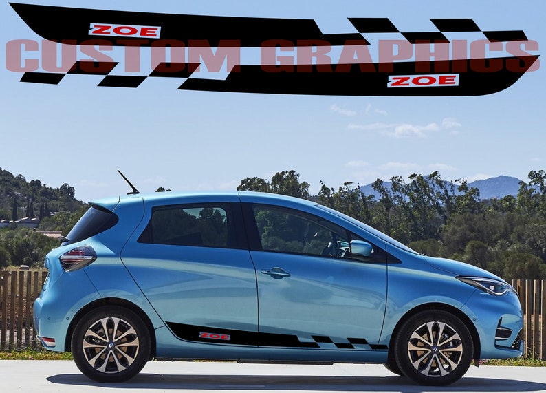 Top Side Stripe Decal Graphic Sticker Kit Compatible with Renault Zoe image 1