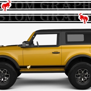 New Set of Racing Horses Side Stripes Decal Sticker Graphic Compatible with Ford Bronco