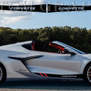 Porte latérale de décalque d'autocollant de sport exclusif de 2 couleurs pour Chevrolet Corvette Z06 2023