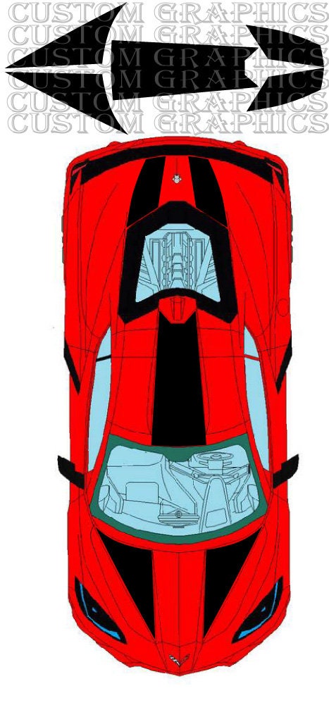 Hood Vinyl Decal Custom Stickers Graphic kit Compatible with Chevrolet Corvette C8