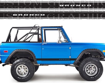 Exclusive Set of Racing Side Stripes Decal Sticker Graphic Compatible with Bronco 1th gen 1966-1977