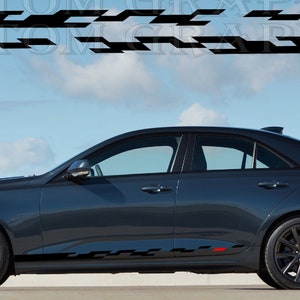 New Set of Racing Side Stripes Decal Sticker Graphic Compatible with Cadillac CT4-V
