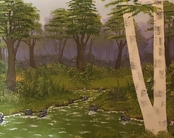 Original Oil Painting 16” x 20” Beautiful Nature Landscape on Canvas Board #40 by Mark F. Cromas Unframed. Ships to US only.