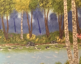 Original Oil Painting 16” x 20” Beautiful Nature Landscape on Canvas Board #13 by Mark F. Cromas Unframed. Ships to US only.