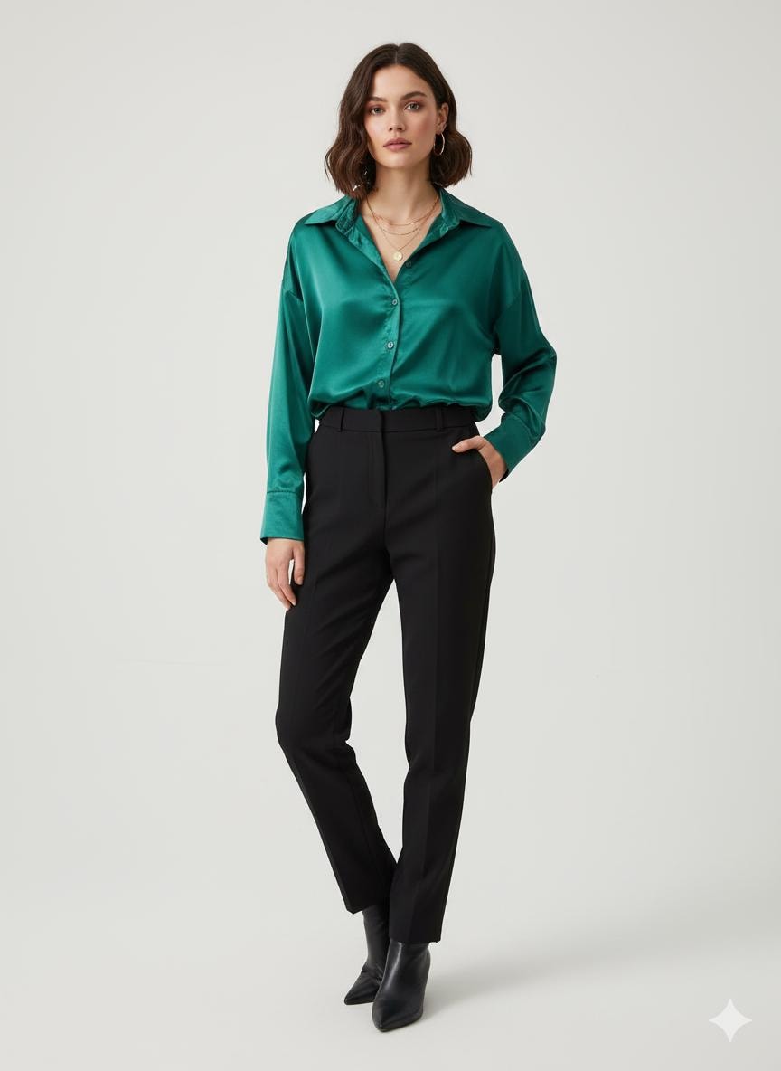 green dress shirt for woman The Icon Shirt Kelly Green / XS