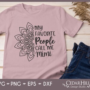 Mimi Mandala Flower SVG: Mother&#39;s Day Grandma Design (Digital Download)