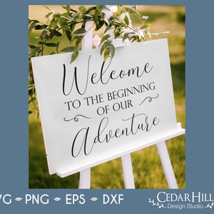 Welcome to the Beginning of Our Adventure SVG, Wedding, Marriage, Couples, Dxf, Eps Png, Silhouette, Cricut, Digital Download, Cut File
