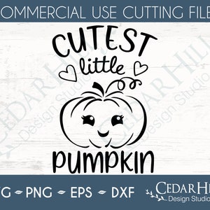 Cutest Little Pumpkin Fall Halloween Girl SVG, Dxf, Eps Png, First Halloween onesie, Newborn, Silhouette, Cricut, Digital Download
