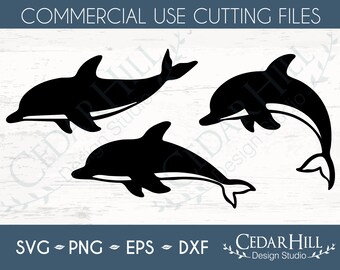 Dolphin Trio SVG, Ocean, Summer, Beach, Tropical Clipart, Jpeg, Dxf, Eps, Png, Silhouette, Cricut, Digital Download