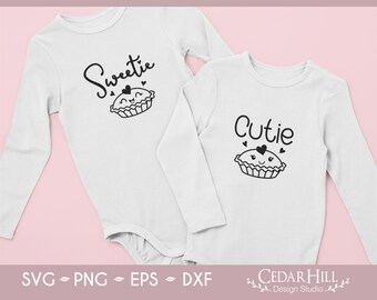 Sweetie and Cutie Pie SVG Bundle, Valentine's Day, JPEG, Dxf, Eps Png, Silhouette, Cricut, Onesie, Cut file, Sublimation, Digital Download