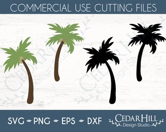 Palm Tree SVG, Tropical, Summer, Beach, Floral, Clipart, Jpeg, Dxf, Eps, Png, Silhouette, Cricut, Digital Download
