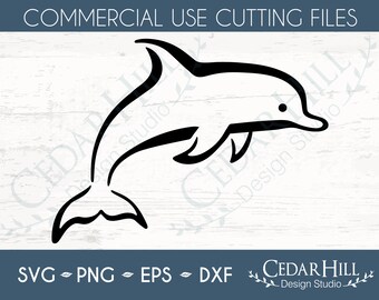 Dolphin SVG, Summer, Beach, Ocean, Clipart, Jpeg, Dxf, Eps, Png, Silhouette, Cricut, Digital Download