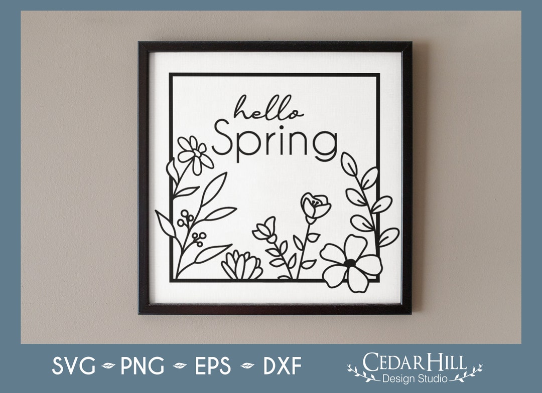 Springtime Frame Svg Spring Flower Frame SVG: Hand-drawn Floral (digital Download) - Etsy