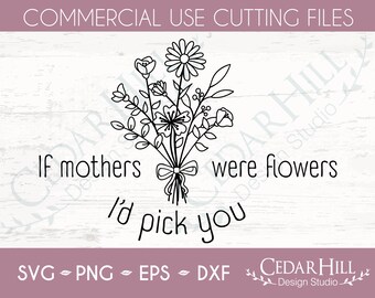 Mothers Day Flower SVG: Mom Floral Design, Cricut Silhouette (Digital Download)