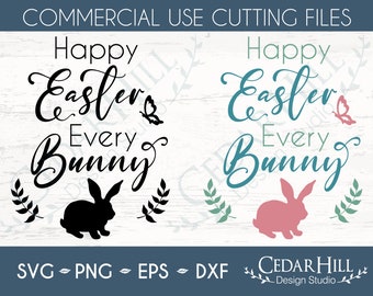 Happy Easter Bunny SVG Cut File: Spring Rabbit Design (Digital Download)