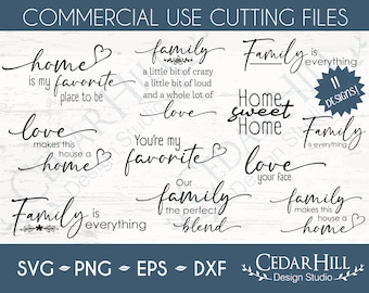 Family Home Farmhouse Bundle SVG, Love, Sign, Dxf, Eps Png, Silhouette, Cricut, Digital Download